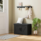 HOMSHO Farmhouse Shoe Storage Bench with 2 Barn Doors & Padded Seat Cushion - Image 6