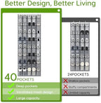 Over the Door Shoe Organizer with 40 Large Breathable Mesh Pockets, Space Saving Shoe Holder, Hanging Shoe Rack for Entryway Bedroom Closet Storage (Grey, 80 Pockets) - Image 5