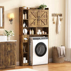 Vabches Over The Toilet Storage Cabinet with 2 Barn Doors, Rustic Brown - Image 6