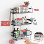 Godboat 3-Tier Over Toilet Storage Shelf, Wall-Mount with 2 Hook/Paper Rack - Image 2