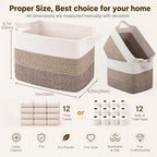 OIAHOMY Cotton Rope Storage Baskets for Organizing Dark Brown 3-Pack - Image 5