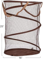 Household Essentials Pop-Up Mesh Laundry Hamper, Brown - Image 3