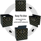 Black Foldable Storage Cubes Bins , Fabric Storage Box Cubes Organizer Baskets with Dual Handles for Home Organizer Black Gold - Image 6
