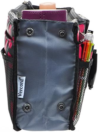 Vercord Purse Organizer Insert for Handbags Bag Organizers Inside Tote Pocketbook Women Nurse Nylon 13 Pockets Rose Heart Medium - Image 4