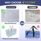 TICONN 2 Pack Extra Large Moving Bags Heavy Duty with Zippers & Carrying Handles, Durable Storage Bags Moving Boxes for Closet Organizers and Storage (2 Pack, Light Grey) - Image 4