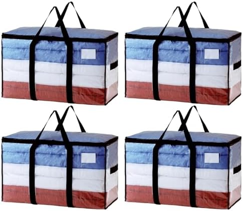TAILI 4 Pack Clear Extra Large Moving Bags,Storage Bag with Visible Window by TAILI