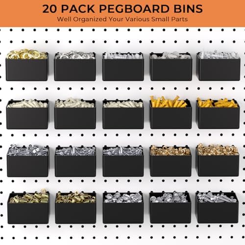 INCLY 320PCS Pegboard Accessories Organizer Kit with Peg Borad Hooks & Bins - Image 6