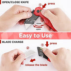 WORKPRO Folding Utility Knife, Quick Change Box Cutter, Red - Image 4