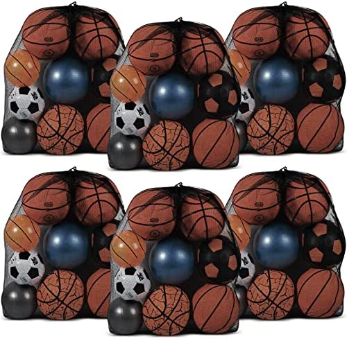 Woanger 6 Pcs 6 Pcs Extra Large Mesh Bag Bulk, 35 x 27 Inch Sports Ball Bag by Woanger