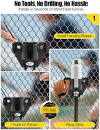 Baseball Softball Dugout Organizer Fence Mounted Rack for Bats Helmets - Image 5