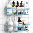 EUDELE Shower Caddy 2 Pack, Adhesive Shower Organizer for Home Decor & Kitchen Organizers, No Drilling, Rustproof Stainless Steel Bathroom Shelves by EUDELE