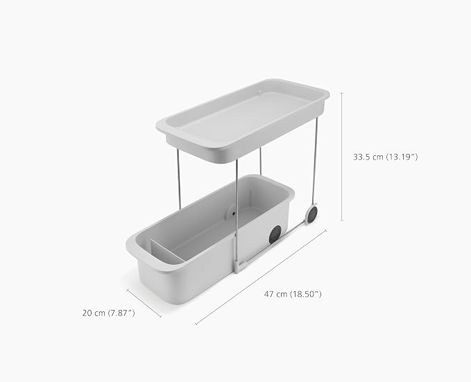 Joseph Joseph CupboardStore 2-Tier Easy-Access Wheeled Storage Caddy – Under-Sink Kitchen Organizer, Made from Recycled Plastic - Image 4