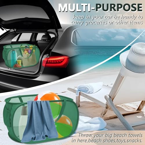 Collapsible Laundry Hamper Basket,Pop Up Mesh Foldable Bag for Laundry Room - Image 5