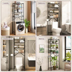 Over The Toilet Storage Shelf, 4-Tier Bathroom Organizers and Storage Rack with Adjustable Height, Freestanding Above Toilet Shelves for Bathroom & Laundry, Space Saver, Black - Image 6