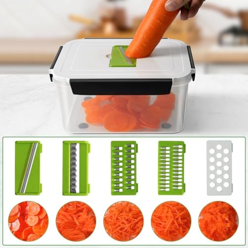 5 PCS Large Fruit storage Containers for Fridge with Colanders and Choppers - Image 3