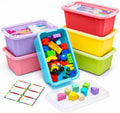 GAMENOTE 6 Quart Storage Bins with Lids, Macaron 6 Pack, Stackable Boxes by Gamenote