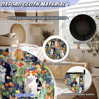 Watercolor Cats Laundry Hamper Oxford Cloth Basket 18.9"x16.5" - Image 6