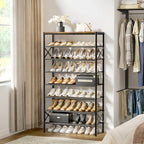 8 Tier Metal Shoe Rack with Wood Top, 24-32 Pairs - Image 2