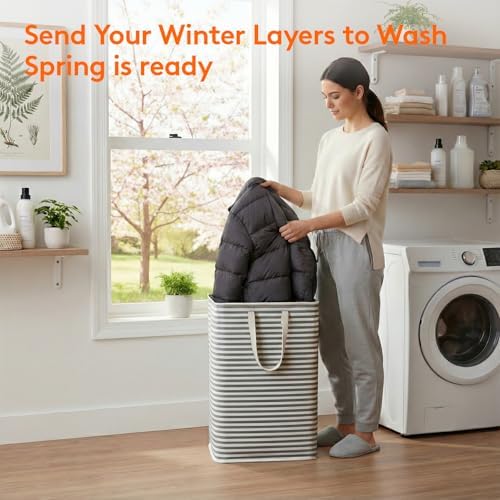 Lifewit 2 Pack Laundry Basket 80L Each, Collapsible Clothes Hamper with Reinforced Handles, Freestanding Waterproof Design for Bedroom and Laundry Room, Black 160L Total - Image 2