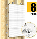 Spampur Peg Board, 8 Pack Metal Pegboard Panels with 50 Hooks - Image 3