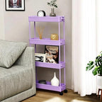 SPACELEAD 2-piece Set Slim Storage Cart 3 Tier,Bathroom Organizer Rolling Utility,Mobile Shelving Unit Slide Out for Office, Kitchen, Laundry Room & Narrow Places - Image 7