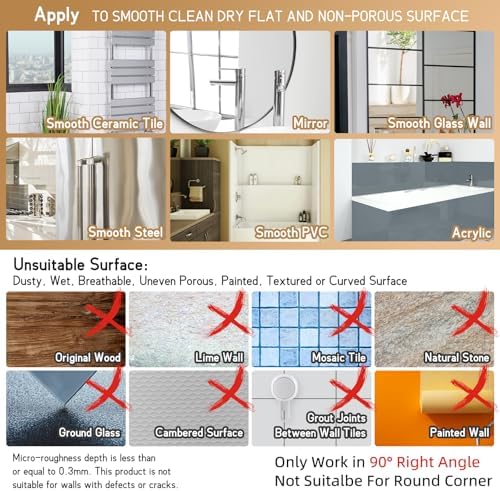 LEVERLOC Corner Shower Caddy Suction Cup, shower shelves suction cup, White - Image 5