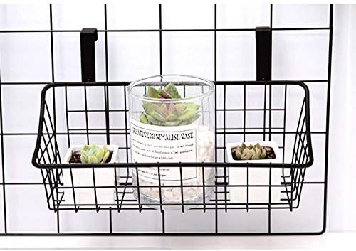 LeleCAT Basket with hook Grid Storage Basket, Hang it behind a door or on a railing, Over the Cabinet Door, Small, BLack,1 Pack - Image 4