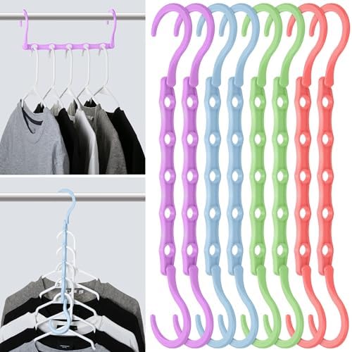 Mr. Pen- Space Saving Hangers, 8 pcs, 360° Rotating Hooks | Magic Cascading Hanger Organizer with 5 Enclosed Slots, Closet Organizers and Storage for Clothes by MrPen