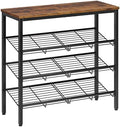 Nunsino Shoe Rack for Closet,4 Tier Shoe Organizer for Entryway,Shoe Shelf with Storage Shelves and Spacious Top,Max Holds 16 of Shoes,Rustic Brown by Nunsino