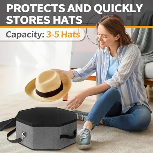 Hat Storage Box, Hat Boxes for Women Storage - Image 4