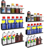 Riciakik 6 Pack Spray Bottle Holder Wall-Mounted, Aerosol Spray Can Holder Storage Rack, Heavy-Duty Paint Bottle Organizer with 30 Holes, Steel Black Spray Rack for Garage, Shop, Home or Tool Trailer by Riciakik