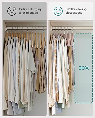 SONGMICS 30-Pack Pants Hangers, Velvet Hangers with Adjustable Clips - Image 4