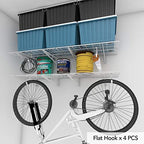FLEXIMOUNTS 2-Pack 2x6ft Garage Shelving with Hooks, 1400lbs Load, White - Image 2