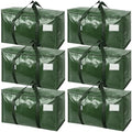 TICONN 6 Pack Extra Large Moving Bags Heavy Duty with Zippers & Carrying Handles, Durable Storage Bags Moving Boxes for Closet Organizers and Storage (6 Pack, Olive) by TICONN