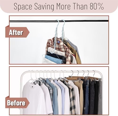 Mr. Pen- Space Saving Hangers, 16 pcs, 360° Rotating Hooks | Magic Cascading Hanger Organizer with 5 Enclosed Slots, Closet Organizers and Storage for Clothes - Image 6