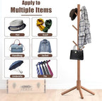 Wooden Coat Rack Free Standing with 8 Hooks 3 Adjustable Coat Tree,2 PCS - Image 6
