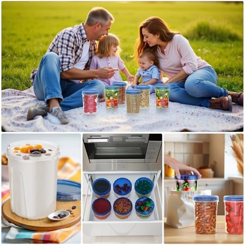 6 Pack-32 OZ Freezer Storage Containers, Round Plastic Containers with Twist Top Lids, BPA Free Food Storage Containers, Leakproof Meal Prep Containers Microwave/Dishwasher Safe - Image 6