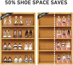 Shoe Slots Organizer 36 Pack - Shoe Organizer Space Saver 50%,Adjustable Thickening Shoe Stackers for a pair of Shoes,Shoe Storage Shoe Rack Holder for closet organization,organizador de zapatos,Pink | Adjustable shoe Organizer for Closet Storage,Thick... - Image 2