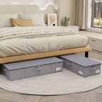 Yawinhe 48L Foldable Underbed Storage Bags, 4 Pack Closet Organizer,Grey - Image 3