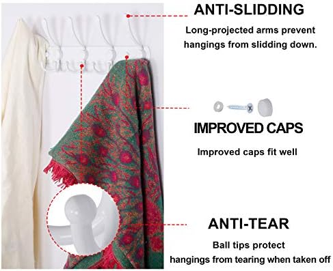 Dseap Wall Mounted Coat Rack - 5 Tri Hooks, Heavy Duty, Stainless Steel, Metal Coat Hook Rail for Coat Hat Towel Purse Robes Mudroom Bathroom Entryway,White - Image 5