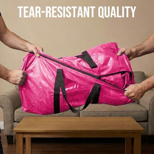 TAILI 2 Pack Pink Extra Large Moving Bags,Storage Bags with Visible Window - Image 6