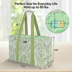 BALEINE Soft 9 Gallon Extra Large Utility Tote, Foldable Reusable Storage Bag (Antique Foliage) - Image 4