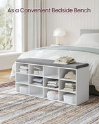 VASAGLE Shoe Bench with Cushion, 12 Compartments, 11.9 x 40.9 x 18.9 Inches - Image 4