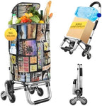 Heavy Duty 3 in 1 Shopping Cart, Foldable Hand Truck with 6 Wheels by ISWEES