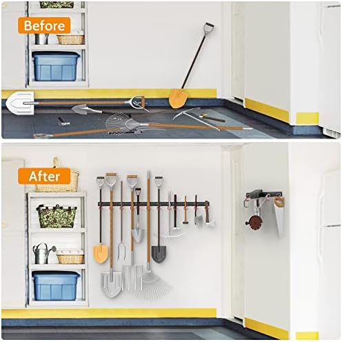 WALMANN All Metal 64 inch Wall Mount Garden Tool Organizer for Garage - Image 6