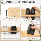 Mifoci 2 Pcs Wall Mounted Shoe Rack Storage Wooden, 39.37'' Long - Image 3