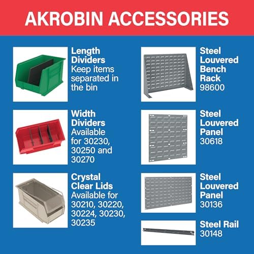 Akro-Mils 30250 AkroBins Plastic Storage Bins, 15"x16"x7", Clear, 6-Pack - Image 6