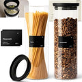 KIVY Airtight glass jars with transparent Glass Lid - 2x 60oz - Stackable by KIVY