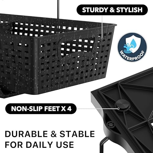 Simple Houseware 2 Tier Pull-Out Sliding Drawer Under Sink Storage, Black - Image 5
