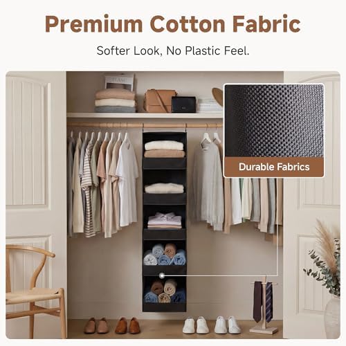 StorageWorks Basics Hanging Closet Organizer, Foldable Storage Organizer | 5-Shelf Wide Trapezoid Closet Shelves with Reinforced Anti-Sagging Support for Sweaters, Hoodies and Handbags, Black - Image 5